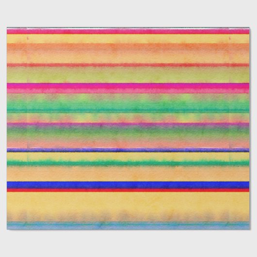 Waterverf van het bloeden Stripes tissuepapier Cadeaupapier (Vlak)
