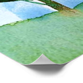 waterverf van het boomlandschap poster (Hoek)