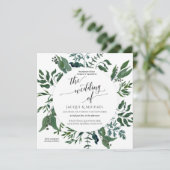 Waterverf van het bos met de bruiloft Wreator | Vi Kaart (Staand voorkant)