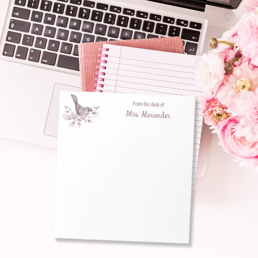 Waterverf van het bureau van de Feminine botanisch Notitieblok