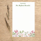 Waterverf van het bureau van Flower Border Sticky Post-it® Notes