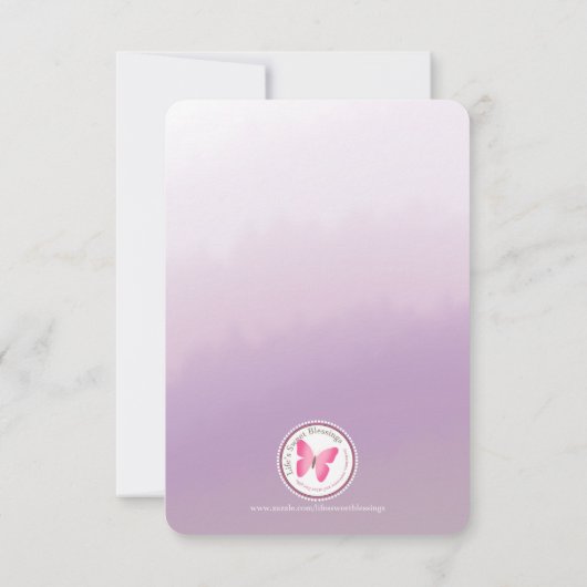 Waterverf van het communiqué Cross Lavender Kaart (Achterkant)