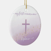 Waterverf van het communiqué Cross Lavender Keramisch Ornament (Rechts)