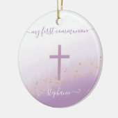 Waterverf van het communiqué Cross Lavender Keramisch Ornament (Links)