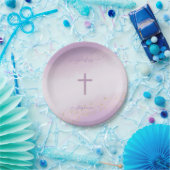 Waterverf van het communiqué Cross Lavender Papieren Bordje (Feest)