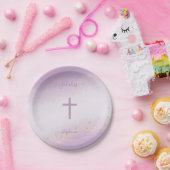 Waterverf van het communiqué Cross Lavender Papieren Bordje (Feest)