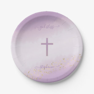 Waterverf van het communiqué Cross Lavender Papieren Bordje