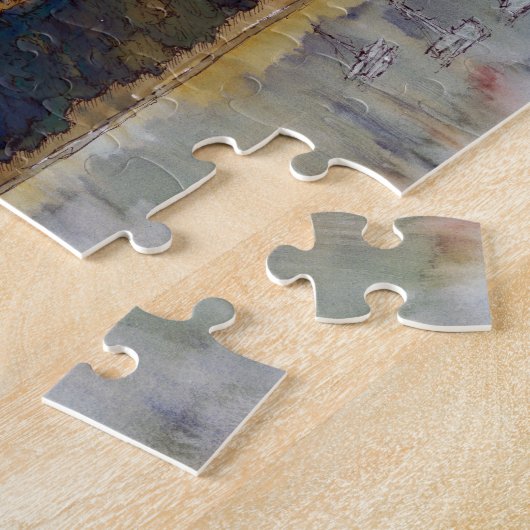 Waterverf van het Comomeer Italië Jigzaag Legpuzzel (Zijkant)