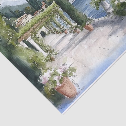 Waterverf van het Comomeer Tissuepapier (Detail)