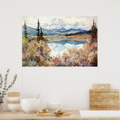Waterverf van het Denali National Park Poster (Keuken)