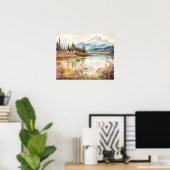 Waterverf van het Denali National Park Poster (Thuiskantoor)
