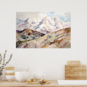 Waterverf van het Denali National Park Poster (Keuken)