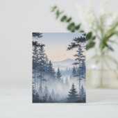 Waterverf van het dennenbos briefkaart (Staand voorkant)