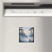 Waterverf van het dennenbos magneet (Insitu (Vaatwasser))