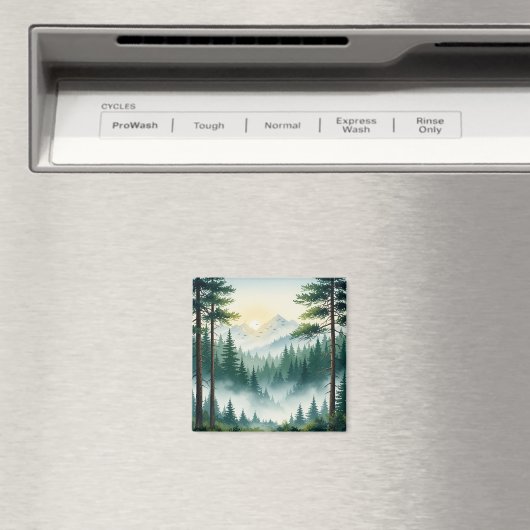 Waterverf van het dennenbos magneet (Insitu (Vaatwasser))