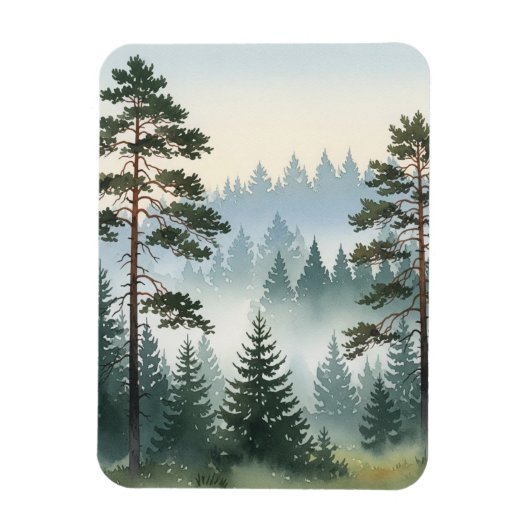 Waterverf van het dennenbos magneet (Verticaal)