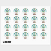 Waterverf van het diergeneesmiddel Boho Baby showe Ronde Sticker (Vel)