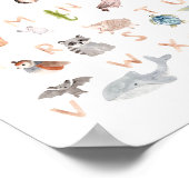 Waterverf van het dierlijke abc kinder alfabet. Ku Poster (Hoek)
