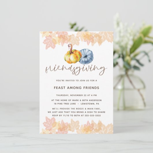 WATERVERF VAN HET DINER VAN DE VRIENDSCHAP KAART (Staand voorkant)