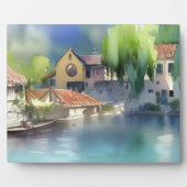 Waterverf van het dorp Duitsland Fotoplaat (Voorkant)