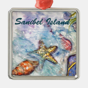 Waterverf van het eiland Florida Art Metalen Ornament