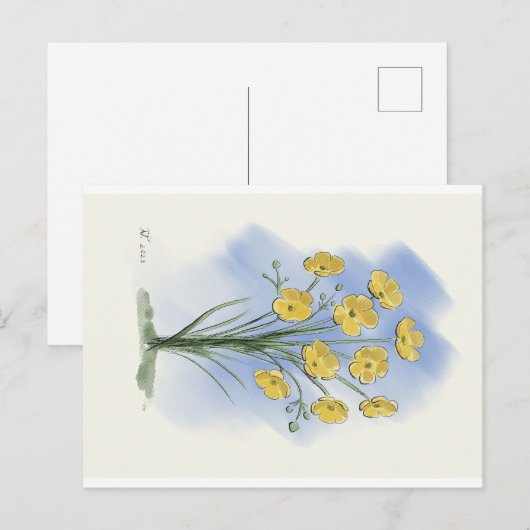 Waterverf van het fluitje briefkaart (Voorkant / Achterkant)