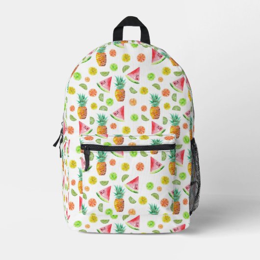 Waterverf van het fruitpatroon bedrukte rugzak (Voorkant)