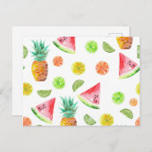 Waterverf van het fruitpatroon briefkaart (Voorkant / Achterkant)