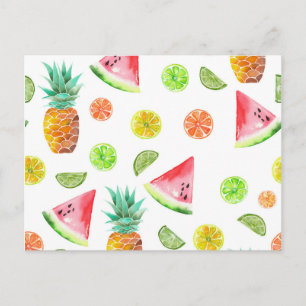 Waterverf van het fruitpatroon briefkaart