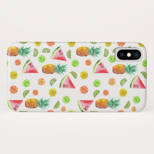 Waterverf van het fruitpatroon Case-Mate iPhone case (Achterkant (horizontaal))
