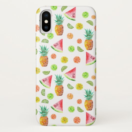 Waterverf van het fruitpatroon Case-Mate iPhone case (Achterkant)