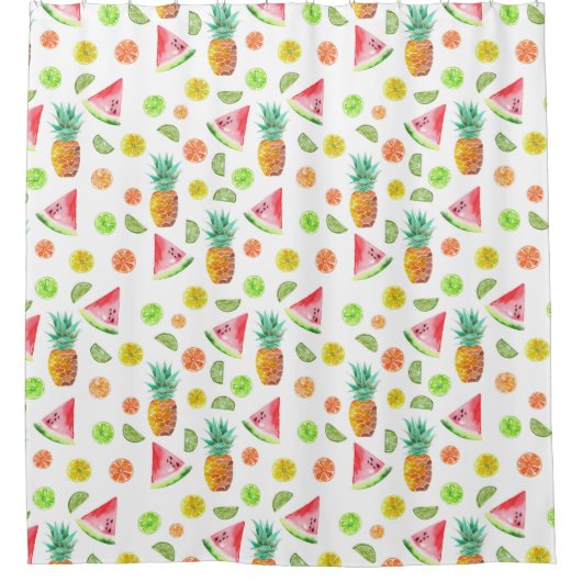 Waterverf van het fruitpatroon douchegordijn (Voorkant)