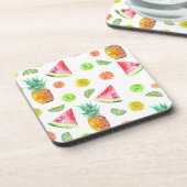 Waterverf van het fruitpatroon drankjes onderzetter (Linkerzijde)