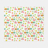 Waterverf van het fruitpatroon fleece deken (Voorkant (Horizontaal))