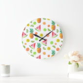 Waterverf van het fruitpatroon grote klok (Huis)