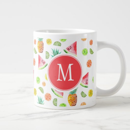 Waterverf van het fruitpatroon grote koffiekop (Rechts)