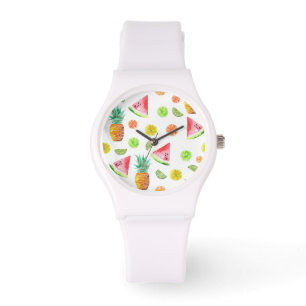 Waterverf van het fruitpatroon horloge