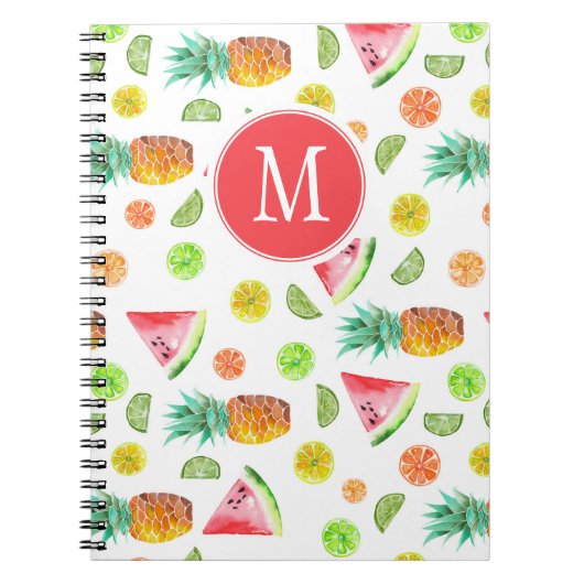 Waterverf van het fruitpatroon notitieboek (Voorkant)