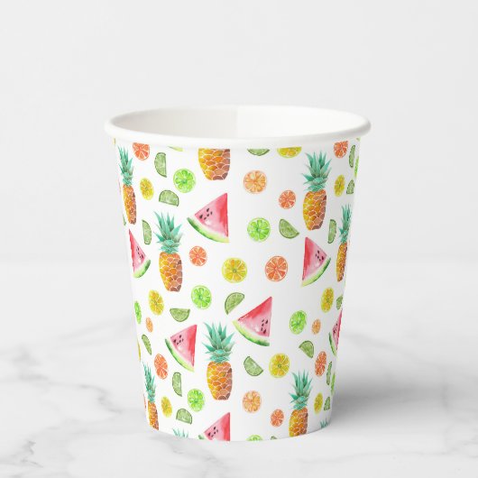 Waterverf van het fruitpatroon papieren bekers (Links)