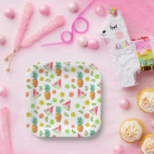 Waterverf van het fruitpatroon papieren bordje (Feest)