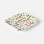 Waterverf van het fruitpatroon papieren bordje (Gebogen)