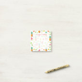 Waterverf van het fruitpatroon post-it® notes (Op bureau)