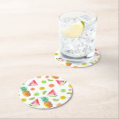 Waterverf van het fruitpatroon ronde kartonnen onderzetter (Insitu)