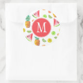 Waterverf van het fruitpatroon ronde sticker (Tas)