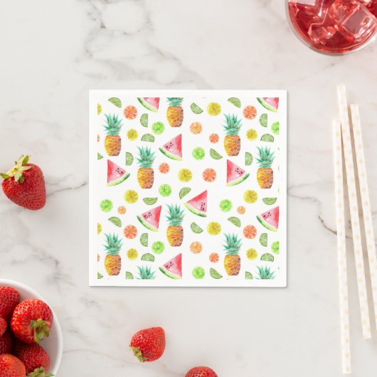 Waterverf van het fruitpatroon servet (Insitu)