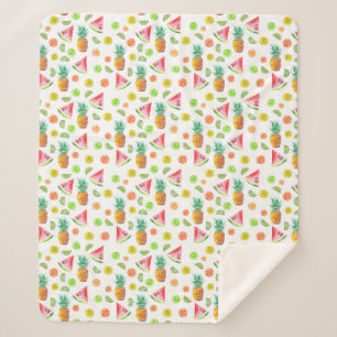 Waterverf van het fruitpatroon sherpa deken