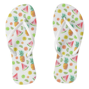 Waterverf van het fruitpatroon teenslippers