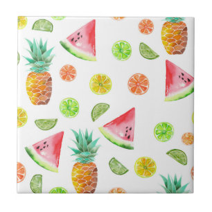 Waterverf van het fruitpatroon tegeltje