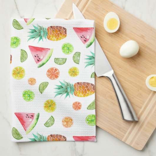 Waterverf van het fruitpatroon theedoek (Quarter Fold)