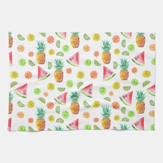 Waterverf van het fruitpatroon theedoek (Horizontaal)